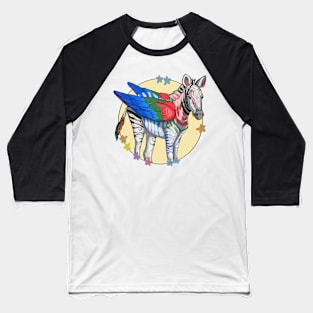 Zebra Pegasus Baseball T-Shirt